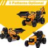 24V JCB Ride On Excavator, Electric Excavator for Kids 3-8 Years, Construction Vehicle Toy with Remote Control, Front Loader, Removable Seat, Yellow view 3