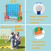 SDADI Height Adjustable 3-in-1 Giant 4-in-a-Row Connect Game with Golf and Ring Toss, Jumbo 4-to-Score Indoor/Outdoor Yard Party Game for Kids, Adults & Family view 3