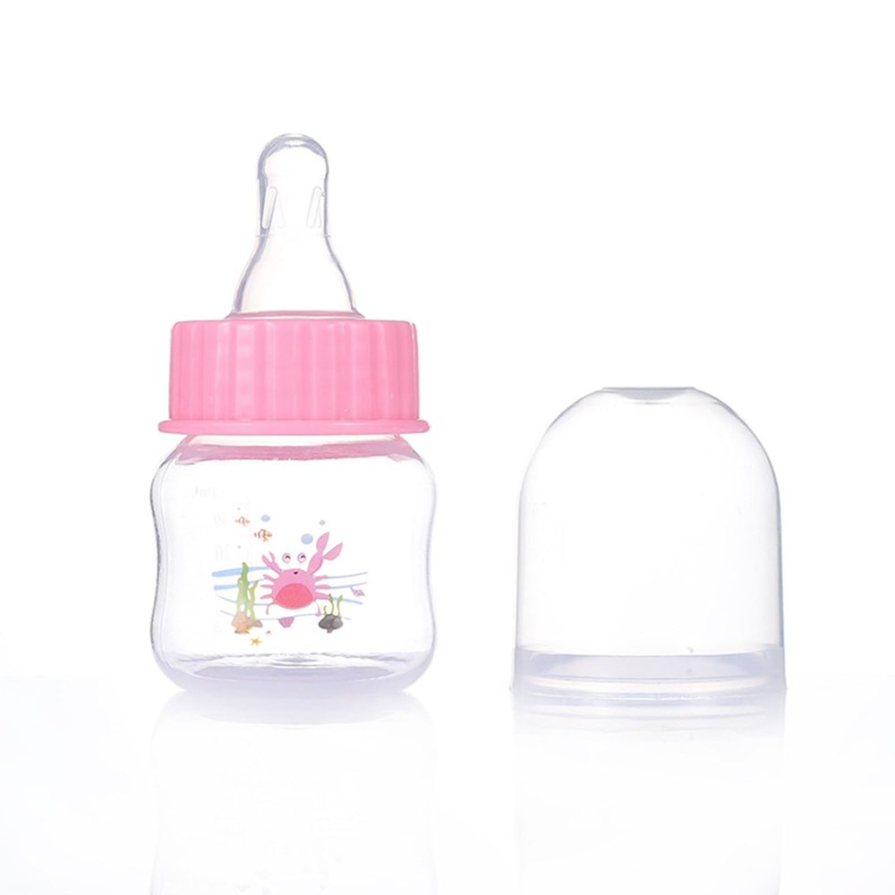 hokojix Baby Bottle Portable Baby Nursing Bottle 1.7oz Wide Neck Natural Flowing Easy to Clean Milk Bottle for Infant Pet Dog