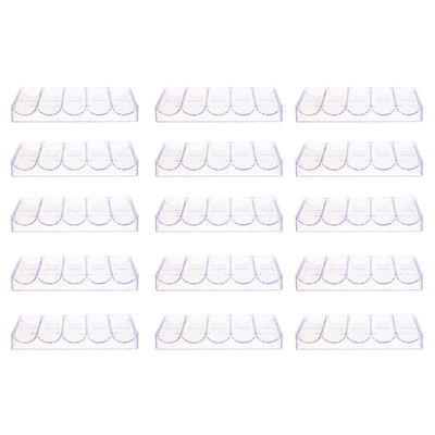 Luzhengyang 15Pcs Professional Poker Chips Storage Tray Box Stackable Casino Accessories - Clear Acrylic Chip Carrier Rack - 100 Capacity - Showcase Holder for Home Party Casino Games