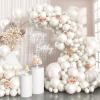 Pearl White Balloons Arch Double-Stuffed White Balloons Garland Ivory Balloon Different Sizes 18/12/10/5inch 61pcs Cream Beige Latex Balloons for Wedding Bridal Birthday Anniversary Decorations view 1