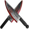Watayo 2 Pcs Halloween Knife Prop- Realistic Halloween Butcher Fake Knife- Scary Plastic Slasher Cleaver Knife Props for Halloween Haunted House Costume Accessories view 1