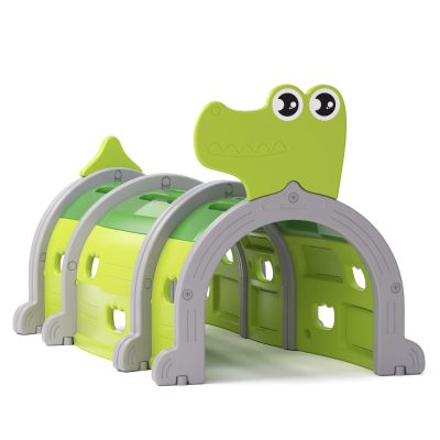 Glaf Tunnel Toys for Kids Toddler Climb and Crawl Baby Play Tunnels for 3-6 Years Old Indoor & Outdoor Toddlers Play Structure Equipment for Daycare, Preschool, Playground (Green, 3 Section)