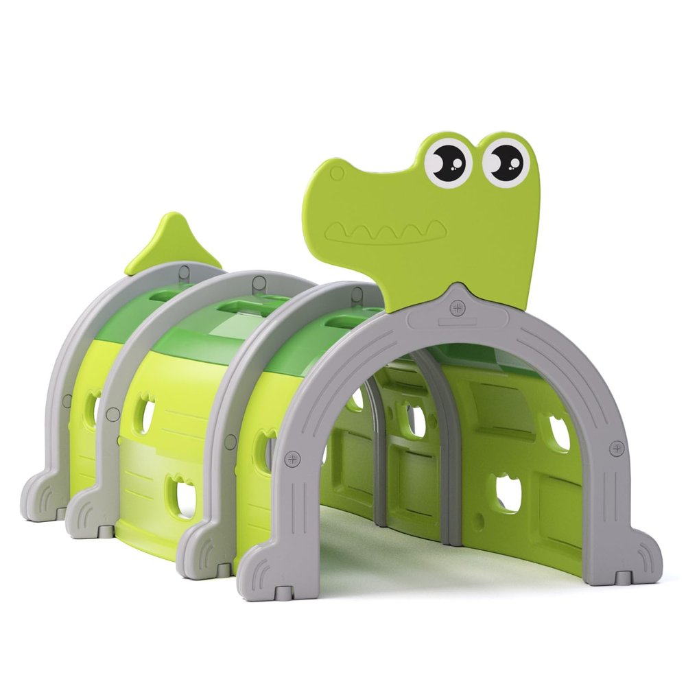 Glaf Tunnel Toys for Kids Toddler Climb and Crawl Baby Play Tunnels for 3-6 Years Old Indoor & Outdoor Toddlers Play Structure Equipment for Daycare, Preschool, Playground (Green, 3 Section)