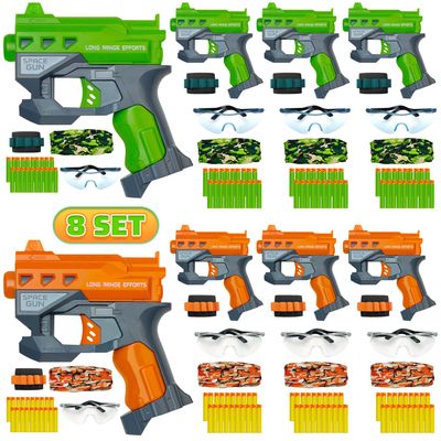 8 Pack Blaster Guns Boys Toys- Gun Party Favors Toy for Compatible with Nerf Birthday Party Supplies for 3,4,5,6,7,8,9 Years Valentines Gifts for Kids