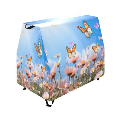 Wajiw Butterflies and Flowers Water Table Cover for Step2 Rain Showers Splash Pond Water Table Waterproof Anti-UV Dust Proof Outdoor Toys Cover-Cover only
