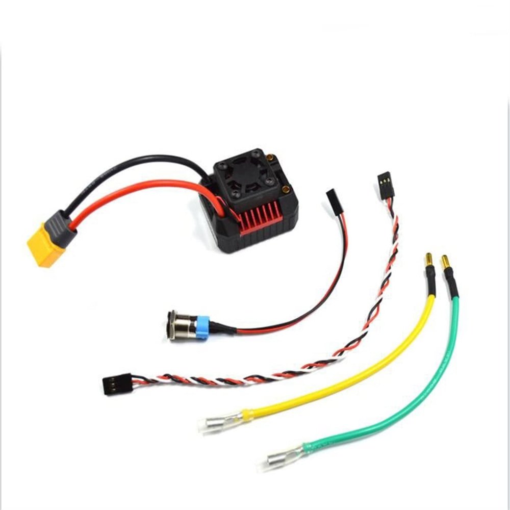 98g 50 * 43 * 33 8v-16v NZ500A Brushed ESC with T Plug/XT60 Plug Conventional 85A Peak 500A Waterproof with Fan for Ship Model(XT60plug)