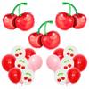 21Pcs Cherry Balloons for She's The Cherry On Top Party/Cherry Birthday Decorations for Girls/Valentine's Day/Summer Fruit Decor/Berry Cherry Cake Toppers for Fruit Girls/Summer Fruit Foil Balloons view 1