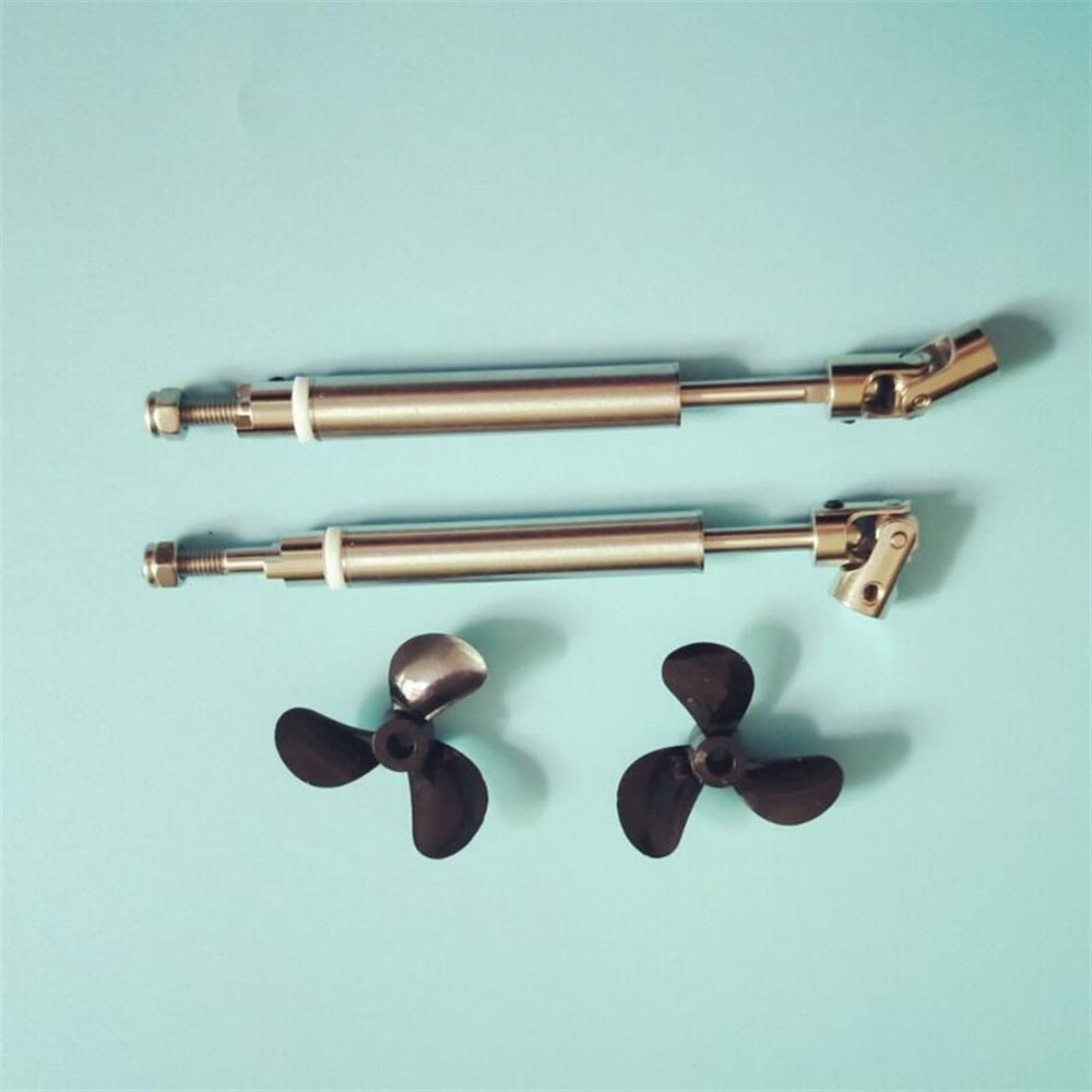 2 Sets(1 Pair) 4mm RC Boat Shaft+Positive Reverse Propeller Screws+Universal Joint+Shaft Sleeve 380/550/775 Boat Motor Shaft(200x250x4mm)