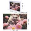 1000 PCS Jigsaw Puzzle for Adults Personalized Picture Puzzle Cute Hedgehog in Flowers Customized Wooden Puzzle for Family, Birthday, Wedding, Game Nights Gifts, 20.4"x15" view 2