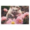 1000 PCS Jigsaw Puzzle for Adults Personalized Picture Puzzle Cute Hedgehog in Flowers Customized Wooden Puzzle for Family, Birthday, Wedding, Game Nights Gifts, 20.4"x15" view 3