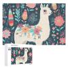1000 PCS Jigsaw Puzzle for Adults Personalized Picture Puzzle Cute Llama Floral Customized Wooden Puzzle for Family, Birthday, Wedding, Game Nights Gifts, 20.4"x15" view 1