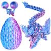 3D Printed Dragon Eggs with Articulated Fly Dragon Inside, Collectible Figurines Fidget Toy for Adults Kids Birthday Easter Christmas White Elephant Gifts for Friends Colleagues(Blue Pink, M size) view 1