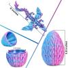 3D Printed Dragon Eggs with Articulated Fly Dragon Inside, Collectible Figurines Fidget Toy for Adults Kids Birthday Easter Christmas White Elephant Gifts for Friends Colleagues(Blue Pink, M size) view 4