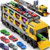 Ci Vetch 78-Inch Cars Trucks Toys for Toddler 1-3 2-4 3-5 4-7 Years Old Boys Kids, Transport Truck Toy with 24 Pcs Die-Cast Cars, Toys Gifts for 3 4 5 6 Year Old Boy, Toddler Boy Toy Ages 3-5 4-7 view 1