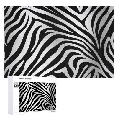 1000 PCS Jigsaw Puzzle for Adults Personalized Picture Puzzle Zebra Print Customized Wooden Puzzle for Family, Birthday, Wedding, Game Nights Gifts, 20.4"x15"