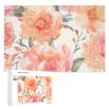 1000 PCS Jigsaw Puzzle for Adults Personalized Picture Puzzle Peach Peony Customized Wooden Puzzle for Family, Birthday, Wedding, Game Nights Gifts, 20.4"x15" view 1