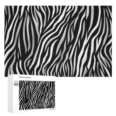 1000 PCS Jigsaw Puzzle for Adults Personalized Picture Puzzle Zebra Print Customized Wooden Puzzle for Family, Birthday, Wedding, Game Nights Gifts, 20.4"x15"
