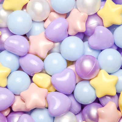 Star Ball Pit Balls for Ball Pit, Crush-Proof BPA Free Colorful Play Plastic Balls for Kids Toddler Christmas Party Decor Giant Friendship Bracelet Banner, Purple Pink Blue Yellow,50pcs 2.15inch Ball