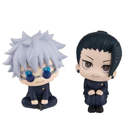 QAHEART 2PCS JJK Figure Geto Suguru Look Up Figure, 10cm Anime Action Figure Model Statue Cake Topper Decoration Handmade Collectible Gifts for Fans