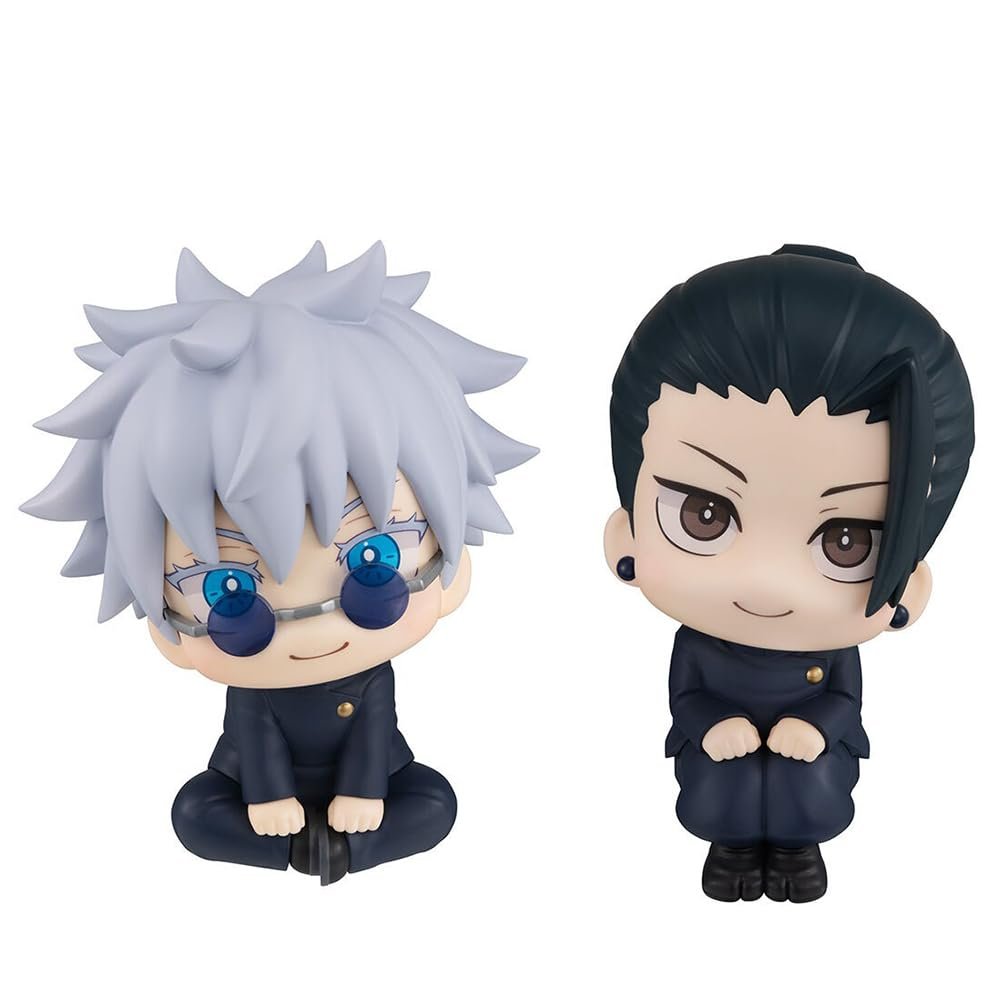 QAHEART 2PCS JJK Figure Geto Suguru Look Up Figure, 10cm Anime Action Figure Model Statue Cake Topper Decoration Handmade Collectible Gifts for Fans