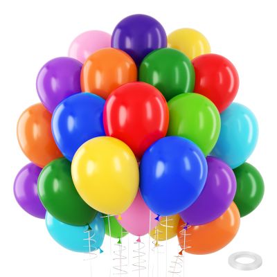 110 Pack Rainbow Balloons, 12 Inch Assorted Colors Latex Colorful Balloons for Birthday Party Graduation Anniversary Baby Shower Wedding Decorations