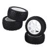 plplaaoo 4pcs RC Car Rubber Tire,High Resilience 1/10 RC Truck Rubber Tire Wheel Tyre,Easy Installation RC Car Tires Upgrade Parts for Racing Crawler Car,RC Car Accessories (White) view 1