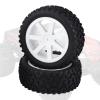 plplaaoo 4pcs RC Car Rubber Tire,High Resilience 1/10 RC Truck Rubber Tire Wheel Tyre,Easy Installation RC Car Tires Upgrade Parts for Racing Crawler Car,RC Car Accessories (White) view 2