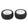 plplaaoo 4pcs RC Car Rubber Tire,High Resilience 1/10 RC Truck Rubber Tire Wheel Tyre,Easy Installation RC Car Tires Upgrade Parts for Racing Crawler Car,RC Car Accessories (White) view 4