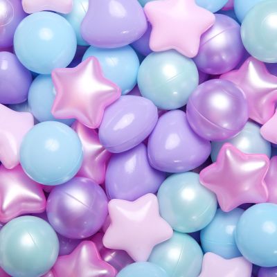 GOGOSO Star Ball Pit Balls for Ball Pit, Crush-Proof BPA Free Colorful Play Plastic Balls for Kids Toddler Christmas Party Decor Giant Friendship Bracelet Banner, Light Mermaid,150pcs 2.15inch Balls
