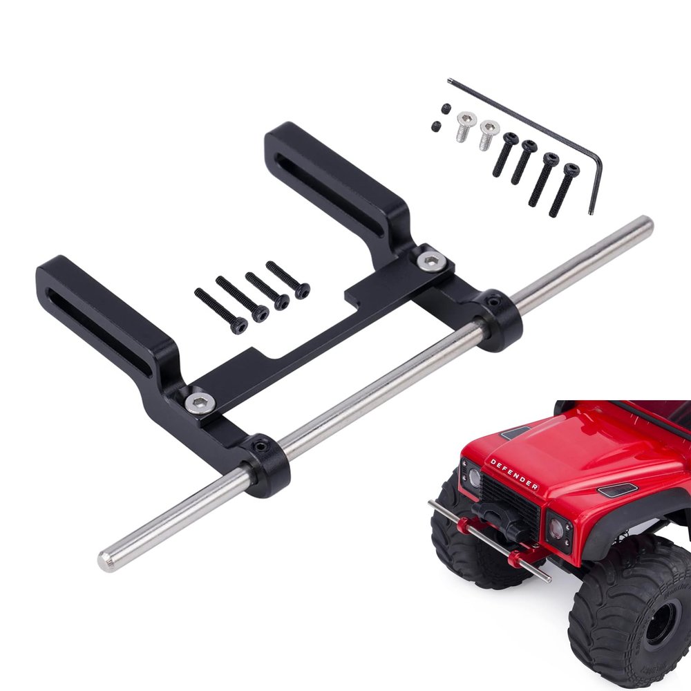 AMK TRX4M Bumper, Adjustable Front Bumper for 1/18 Scale RC Crawler Car TRX4M Defender/Ford Bronco Upgrades, Black