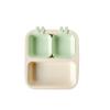 NESTIQUE Rabbit Mini Plate for Baby & Toddler Plate | BPA-Free Kids Dinnerware | Divided Design | Heat Resistant Microwave and Dishwasher Safe (Luminary Green) view 1