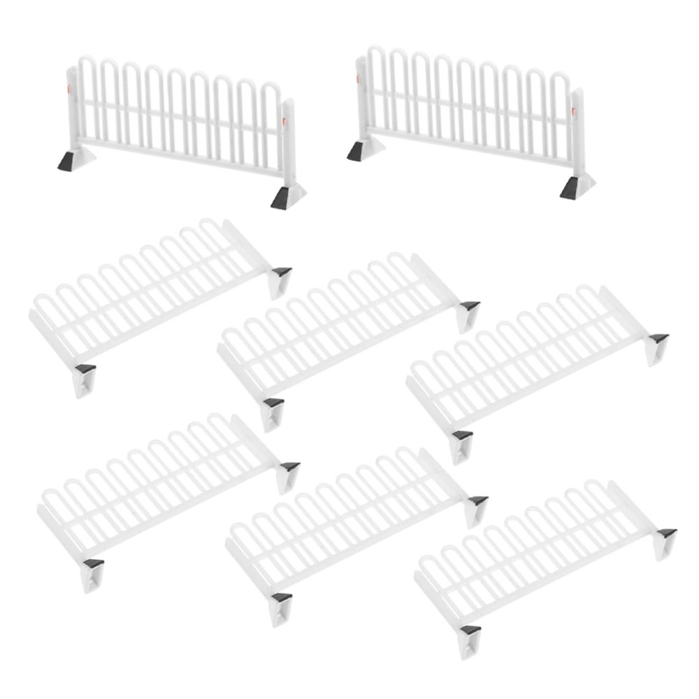 BCOATH 8pcs Miniature Traffic Fence Realistic Road Sign Barriers for Table Play and Sturdy Model Fencing for Dollhouses and Micro Landscapes Brightly Colored and Non-deforming