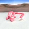 3D Printed Articulated Dragon, 12" Pink and White Cherry Blossom Dragon, 12" Pink Dragon, Fidget ADHD Autism Toy Dragon Gift Ideas D023-DR view 3