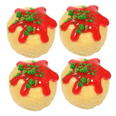 HONMEET 4pcs Realistic Japanese Snack Models PVC Food Decor for Dollhouse Miniatures Cute and Simulation Toys for DIY Lovers and Collectors