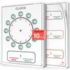 Scribbledo 10 Pack Telling Time Teaching Sheets - 9'x12' Dry Erase Learning Clocks for Kids Homeschooling Supplies view 1