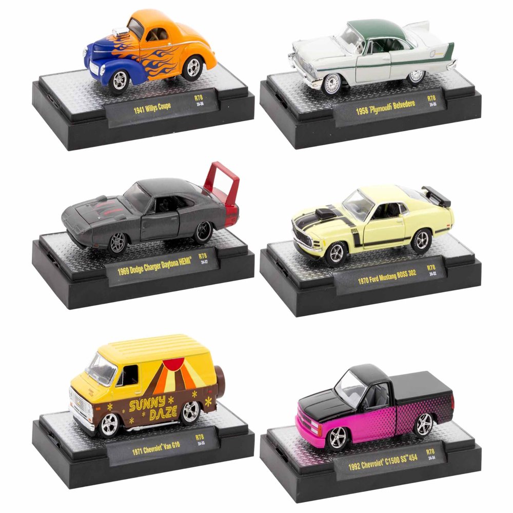 Auto Meets Set of 6 Cars in Display Cases Release 78 Limited Edition 1/64 Diecast Model Cars by M2 32600-78