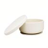 SMPL Premium BLW Suction Silicone Bowl with Cover - Milky White view 1