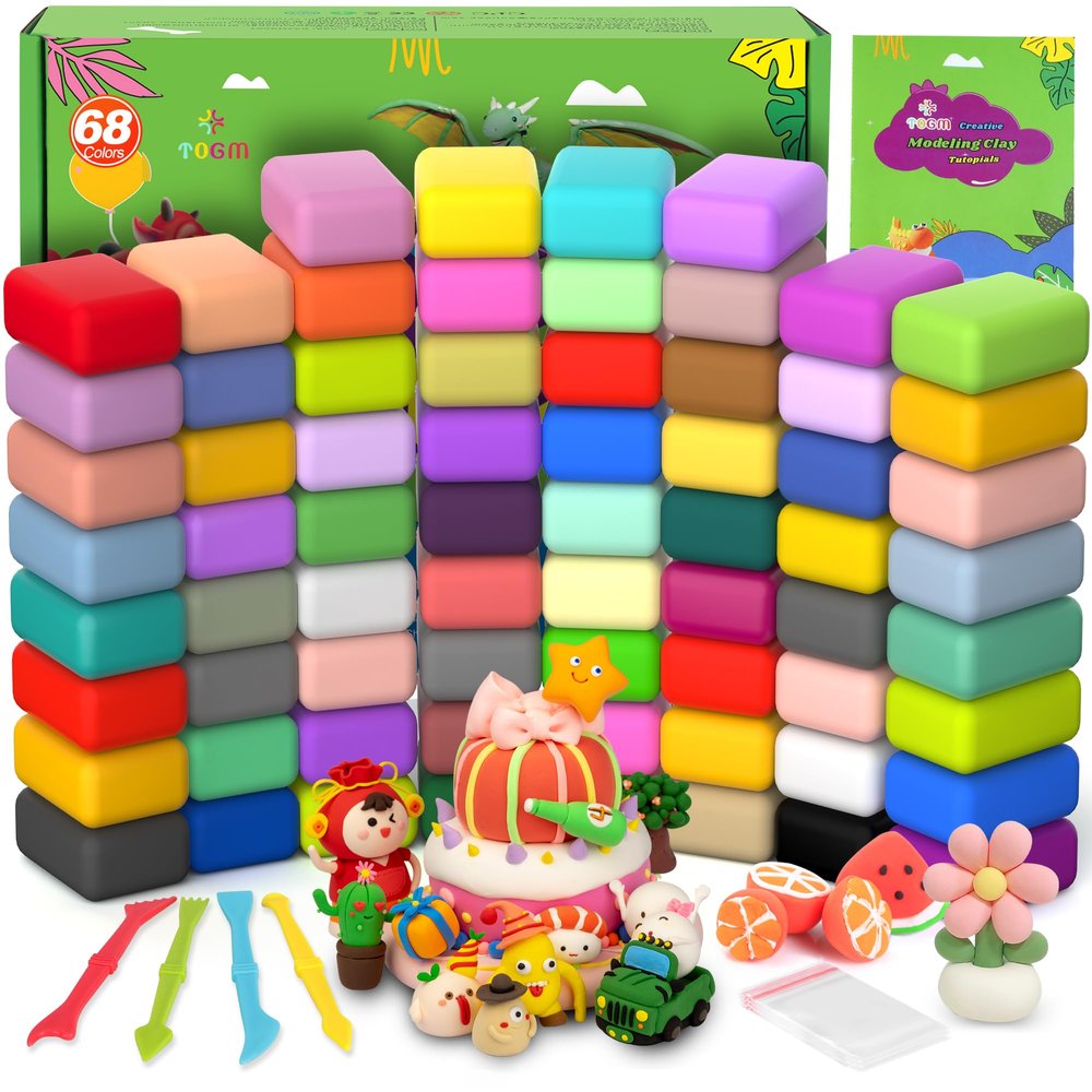 Air Dry Clay for Kids,Modeling Clay Kit 68 Colors with Sculpting Tools,Model Magic Clay, Arts and Crafts Gift for Birthdays & Holidays Boys Girls Ages 3-12