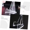 Cabilock 84pcs Mini Easel Display Stands Desktop Rack for Collectible Tabletop Display for Home Shop Party Showcases Transparent Design for Viewing view 2