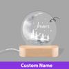 Personalized Night Light for Kids, Baby Night Light Personalized, Custom Baby Night Lights for Nursery, Custom Led Light Wooden Base, Bedroom Bedside Light, Nursery Night Light (Moon Forest) view 2