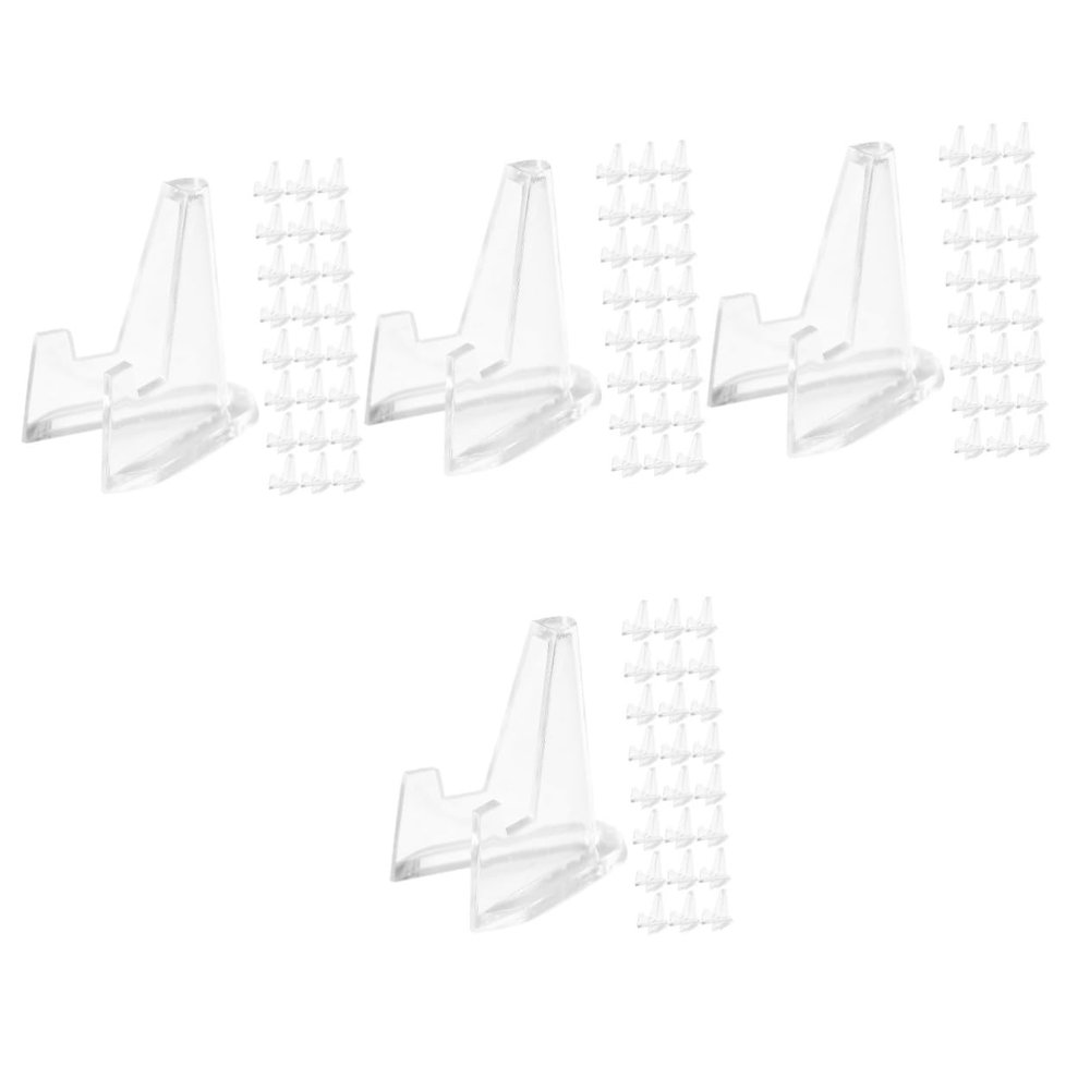Cabilock 112pcs Display Rack Transparent Easel Holder for Chic Storage Stand for Home Office Display Stands for Collectors and Enthusiasts