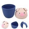 JOINPAYA Baby Bath Rinse Cup, Pig Shaped Bath Cup Shower Rinser Water Scoop Cartoon Bathing Cup Shampoo Rinse Cup Washing Cup with Handle for Newborn Tub Blue view 4