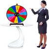 18-inch Prize Wheel Fortune Game, 14 Color Slots Large Tabletop Spinning Prize Wheel with Dry Erase Markers & Eraser, Supermarket Casino Lucky Wheel Game view 2