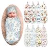 Shishiimo Custom Elephant Leaf Baby Swaddle Blanket & Hat Set-Personalized Elephant Swaddle Sack for 0-6 months Baby-Newborn Infant Birth Shower Party Gifts view 1