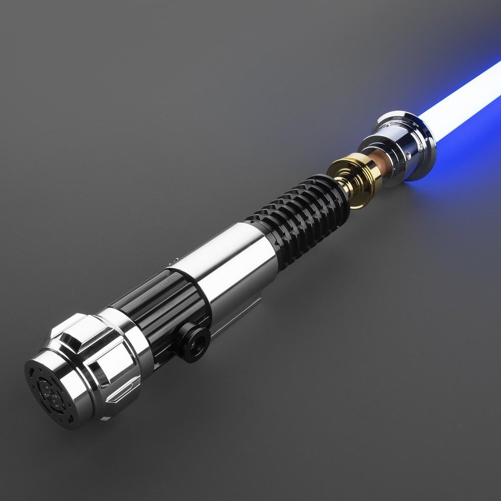 SaberX OBI-Wan's 3rd Saber Dueling Lightsaber Color Changing 12w LED, Sound Effects, Duel Ready Polycarbonate Blade, Ergonomic Aircraft Aluminum Handle for Beginners and Collectors - 82cm Baselit