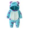 Nicoxijia Toddler Baby Halloween Costume Fuzzy Warm Hooded Romper Funny Cosplay Zip-Up Jumpsuit Fall Winter Animal Outfit (Blue, 12-18 Months) view 1