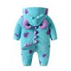 Nicoxijia Toddler Baby Halloween Costume Fuzzy Warm Hooded Romper Funny Cosplay Zip-Up Jumpsuit Fall Winter Animal Outfit (Blue, 12-18 Months) view 3