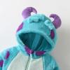 Nicoxijia Toddler Baby Halloween Costume Fuzzy Warm Hooded Romper Funny Cosplay Zip-Up Jumpsuit Fall Winter Animal Outfit (Blue, 12-18 Months) view 4