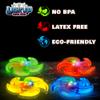 PICK A TOY Light Up Ninja Flyers Set, 4 LED Electronic Stars, Heavy Duty Rubber Throwing Discs, Interactive Kids Toys for Tossing Games and Play, 4 Colors (Red, Blue, Yellow, Green) view 4